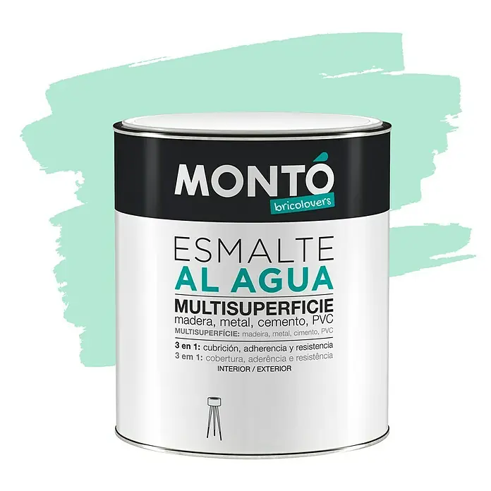 Montó Bricolovers Esmalte de color Multisuperficie - Azul ártico, 750 ml, Satinado - Vista frontal