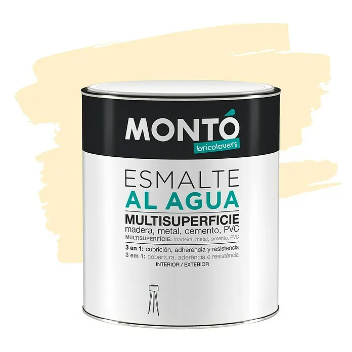 Montó Bricolovers Esmalte de color Multisuperficie - Marfil, 750 ml, Mate - Vista frontal