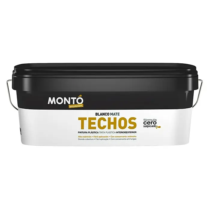 Montó Bricolovers Pintura para paredes Techos - Blanco, 2,5 l, Mate - Vista frontal