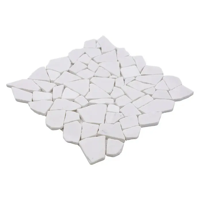 Mosaikfliese Uni CIOT 206 - 31,5 x 31,5 cm, Weiß, Matt - Diagonale Ansicht