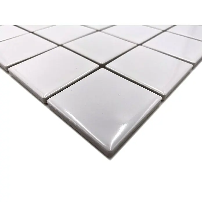 Mosaikfliese Quadrat Uni CD 102 - 29,8 x 29,8 cm, Weiß, Glänzend - Detailaufnahme