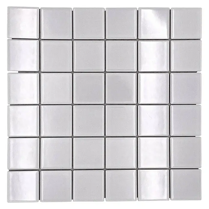 Mosaikfliese Quadrat Uni CD 102 - 29,8 x 29,8 cm, Weiß, Glänzend - Ansicht von oben