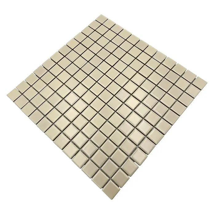 Mozaïektegel vierkant Uni CG 174 - 29,8 x 29,8 cm, Beige, Mat - Diagonaal zicht