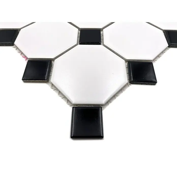 Mosaikfliese OCTA G 948N - 30 x 30 cm, Weiß/Schwarz, Matt - Detailaufnahme