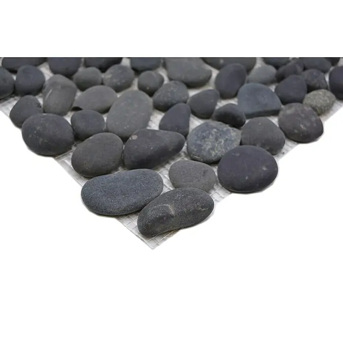 Mosaikfliese Kiesel XKF 002M - 31,5 x 31,5 cm, Dunkelgrau, Matt - Detailaufnahme
