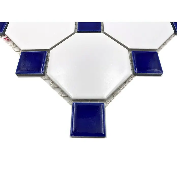 Mosaikfliese OCTA G 944N - 30 x 30 cm, Weiß/Blau, Matt - Detailaufnahme