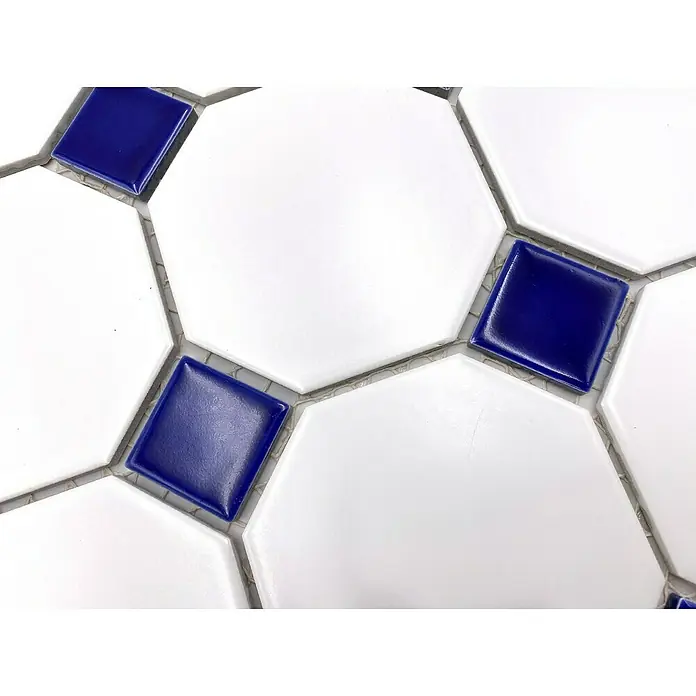 Mosaikfliese OCTA G 944N - 30 x 30 cm, Weiß/Blau, Matt - Detailaufnahme