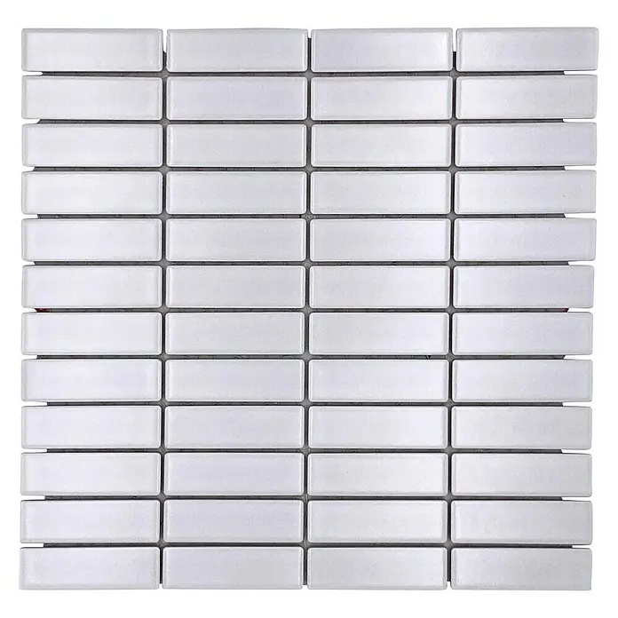Mosaikfliese Stäbchen Uni ST 320 - 29,7 x 29 cm, Weiß, Matt - Ansicht von oben