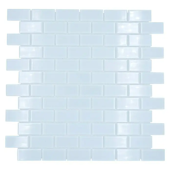 Mozaïektegel brick glas CM B400 - 32,2 x 31 cm, Wit, Glanzend - Top-down weergave