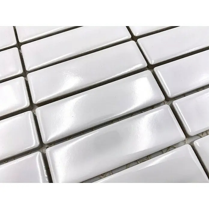 Mozaïektegel rechthoek Architecture ST 310 - 29,7 x 29 cm, Wit, Glanzend - Diagonaal zicht