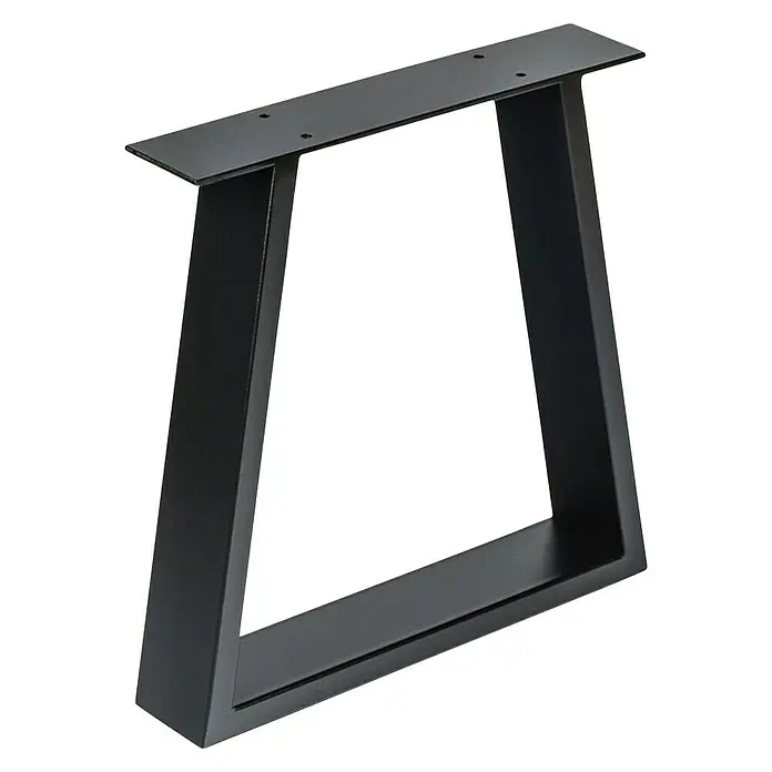 Tischbein Strong - L x B x H: 380 x 80 x 382 mm, Traglast: 250 kg, Schwarz - Diagonale Ansicht