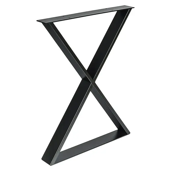Tischbein Strong - L x B x H: 200 x 580 x 710 mm, Schwarz, 1 Stk. - Diagonale Ansicht