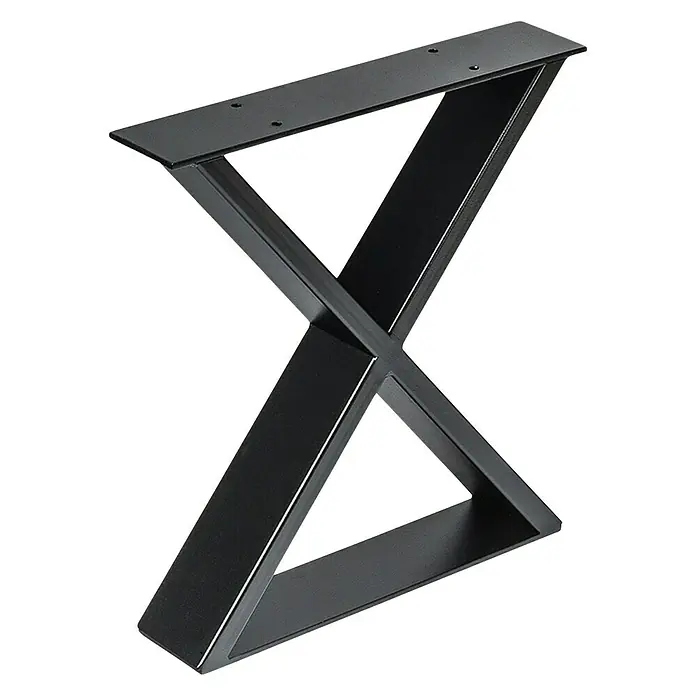 Tischbein Strong - L x B x H: 200 x 380 x 400 mm, Schwarz, 1 Stk. - Diagonale Ansicht