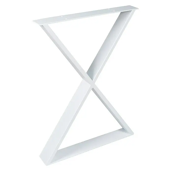 Tischbein Strong - L x B x H: 200 x 580 x 710 mm, Weiß, 1 Stk. - Diagonale Ansicht