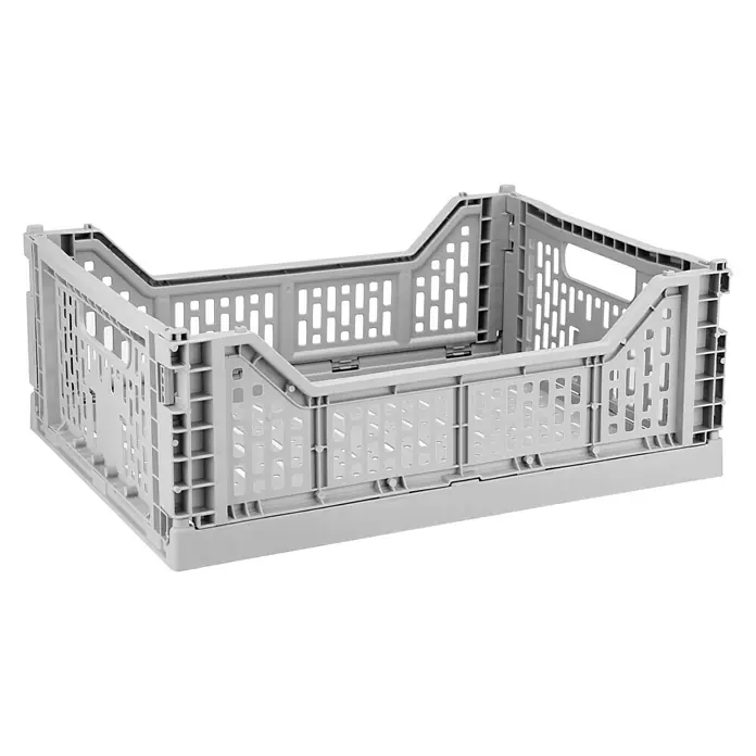 Sunware Klappbox Basic - L x B x H: 400 x 300 x 145 mm, Grau, Fassungsvermögen: 15 l - Diagonale Ansicht