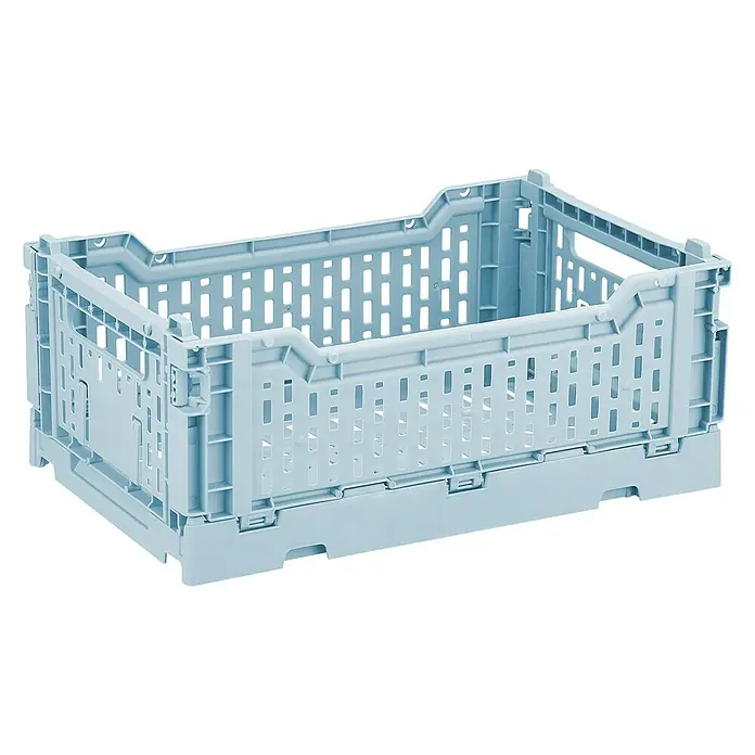 Sunware Klappbox Basic - L x B x H: 270 x 170 x 105 mm, Blaugrau, Fassungsvermögen: 4 l - Diagonale Ansicht
