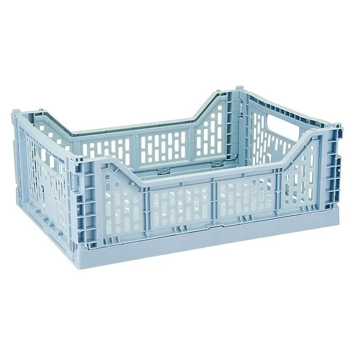 Sunware Klappbox Basic - L x B x H: 400 x 300 x 145 mm, Blaugrau, Fassungsvermögen: 15 l - Diagonale Ansicht
