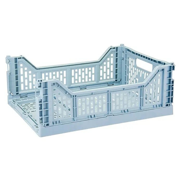 Sunware Klappbox Basic - L x B x H: 400 x 300 x 145 mm, Blaugrau, Fassungsvermögen: 15 l - Diagonale Ansicht