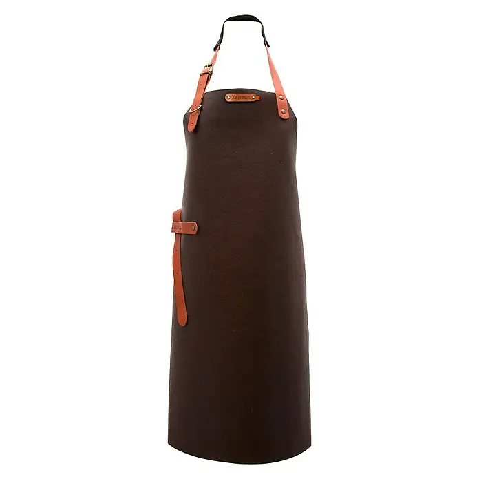 Xapron Grillschürze Kansas - Leder, Braun, L x B: 82 x 60 cm - Vorderansicht