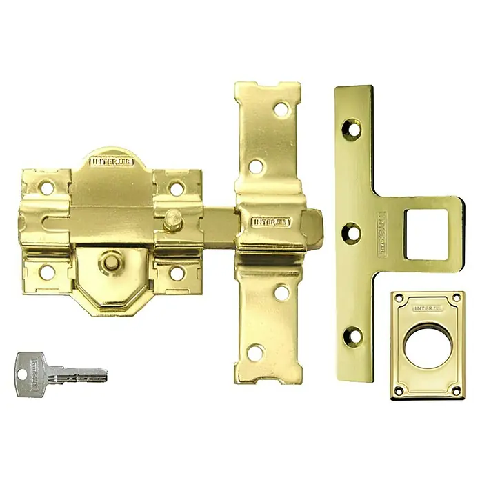 Interfer Cerrojo 31SA - 142 x 148 x 36 mm, Número de llaves: 5 ud., Oro - Vista frontal