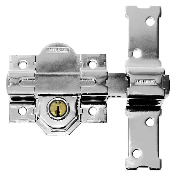 Interfer Cerrojo 831320 - 165 x 148 x 36 mm, Número de llaves: 5 ud., Cromado - Vista frontal