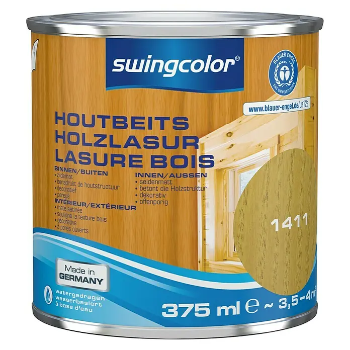 swingcolor Houtbeits Grenen - Grenen, 375 ml, Zijdemat - Vooraanzicht