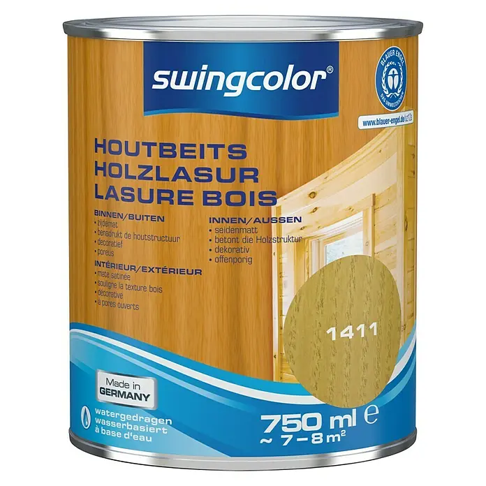 swingcolor Houtbeits Grenen - Grenen, 750 ml, Zijdemat - Vooraanzicht