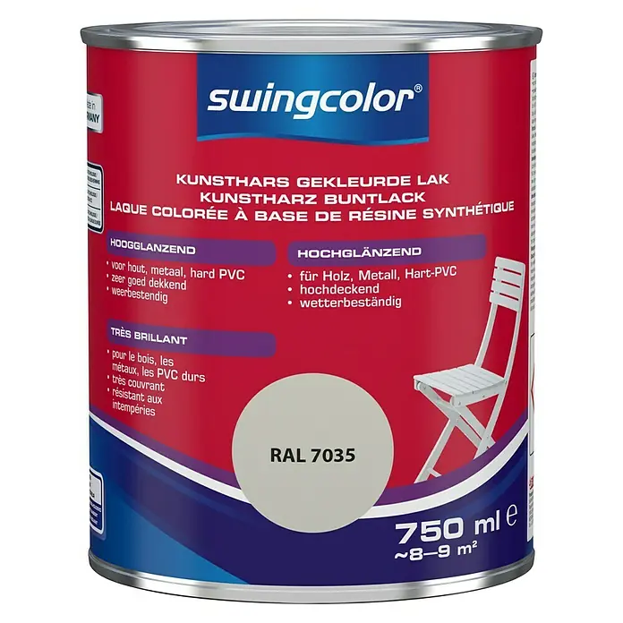 swingcolor Gekleurde kunstharslak - Lichtgrijs, 750 ml, Hoogglans - Vooraanzicht