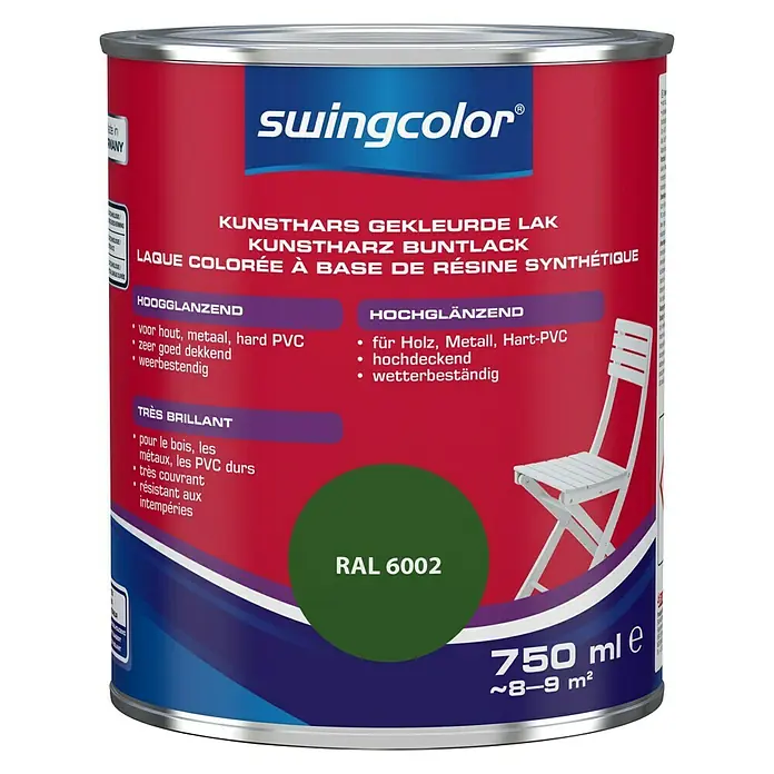 swingcolor Gekleurde kunstharslak - Bladgroen, 750 ml, Hoogglans - Vooraanzicht