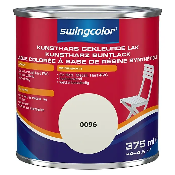 swingcolor Gekleurde kunstharslak - Antiek wit, 375 ml, Zijdemat - Vooraanzicht
