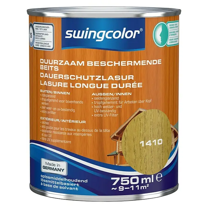 swingcolor Houtbeits Duurzaam Beschermend Eiken - Eiken, 750 ml, Zijdeglans - Vooraanzicht
