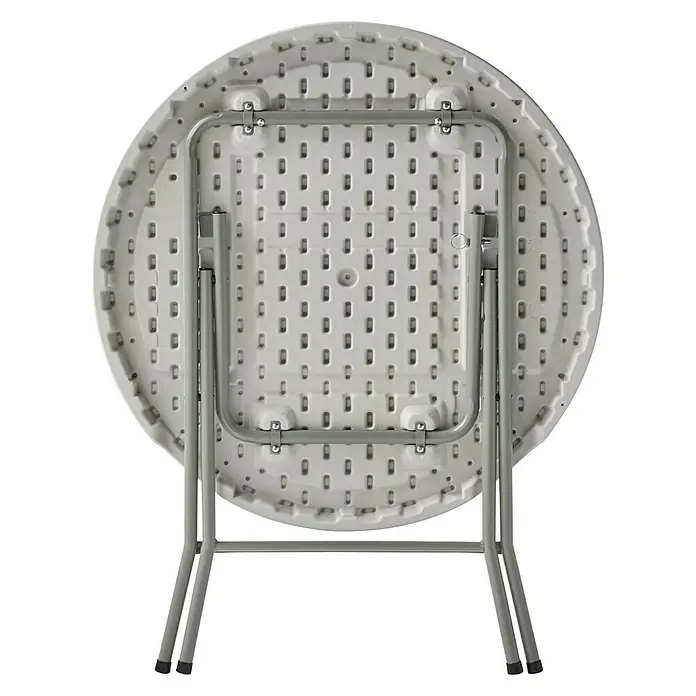 Mesa plegable Alan - Ø x Al: 80 x 74 cm, Blanco roto - Vista trasera