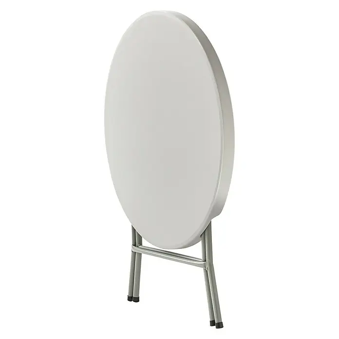 Mesa plegable Alan - Ø x Al: 80 x 74 cm, Blanco roto - Vista angular