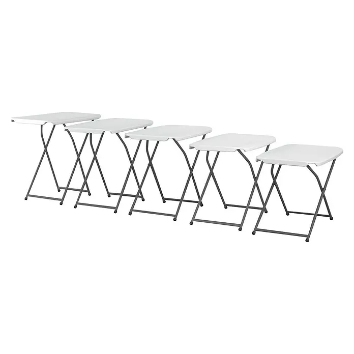 Mesa plegable Alan - L x An: 75 x 50 cm, Blanco roto - Vista angular