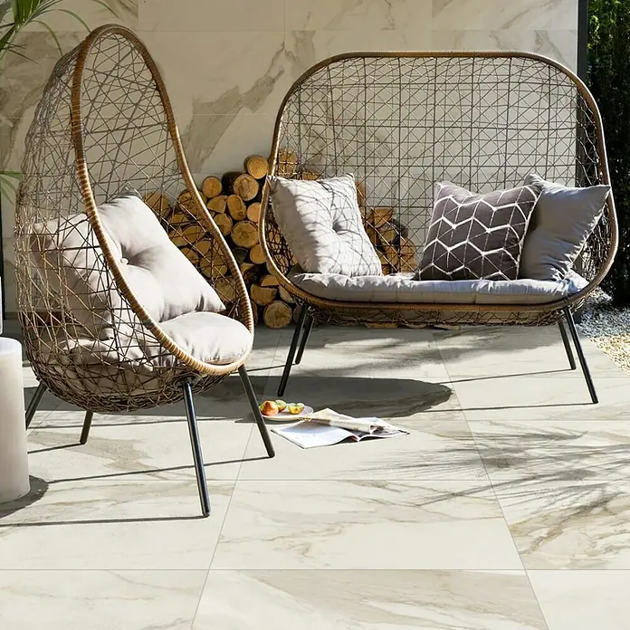 Porculanska pločica Calacatta Gold Lux - 60 x 30 cm, Bež boje - Živopisni prikaz