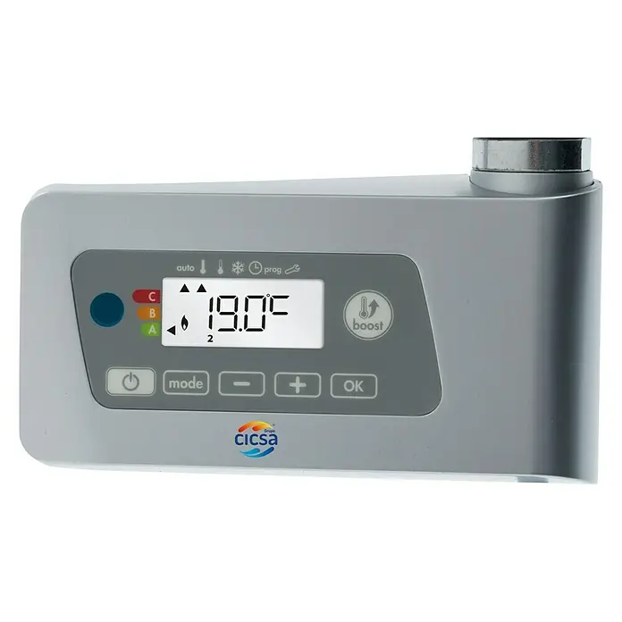 Cicsa Cronotermostato EHD Tec+ - Radiador toallero, Gris - Vista frontal