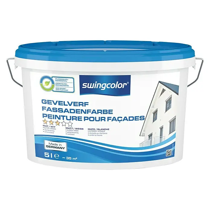 swingcolor Gevelverf - Wit, 5 l, Mat - Vooraanzicht
