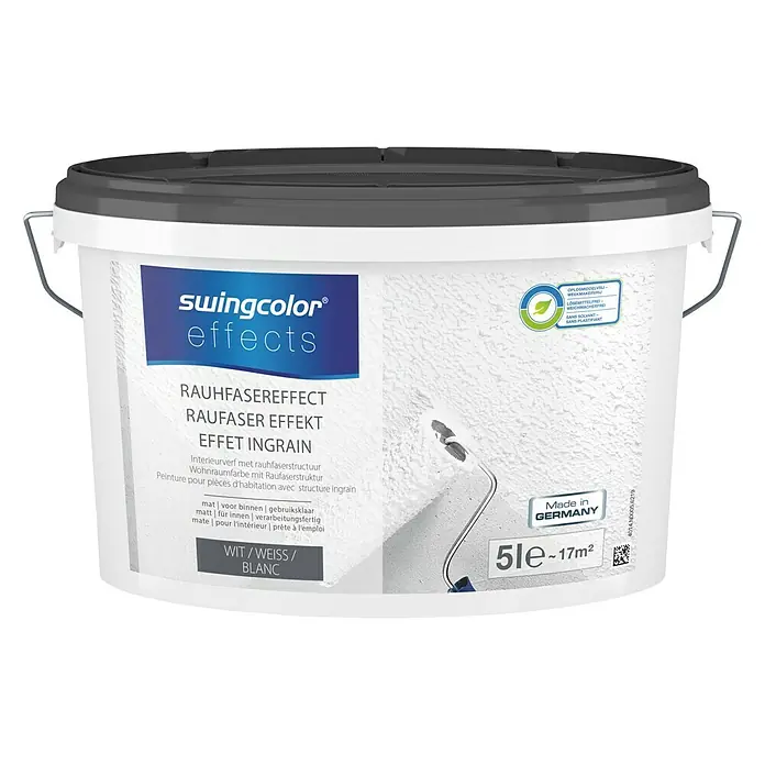 swingcolor Rauhfaser Effect Wit - Wit, 5 l, Mat - Vooraanzicht