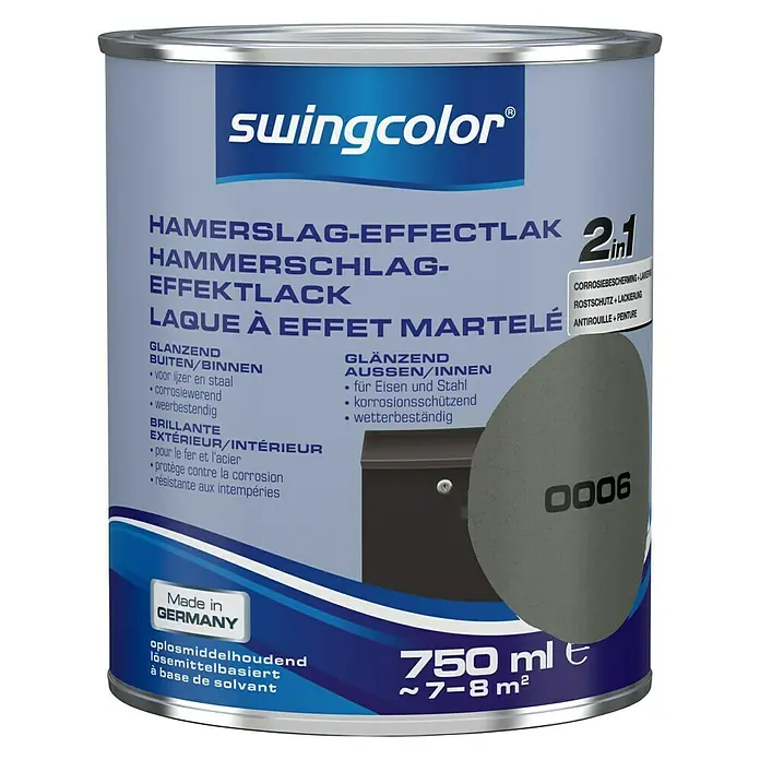 swingcolor Verf met hamerslageffect Antraciet - Antraciet, 750 ml, Glanzend - Vooraanzicht