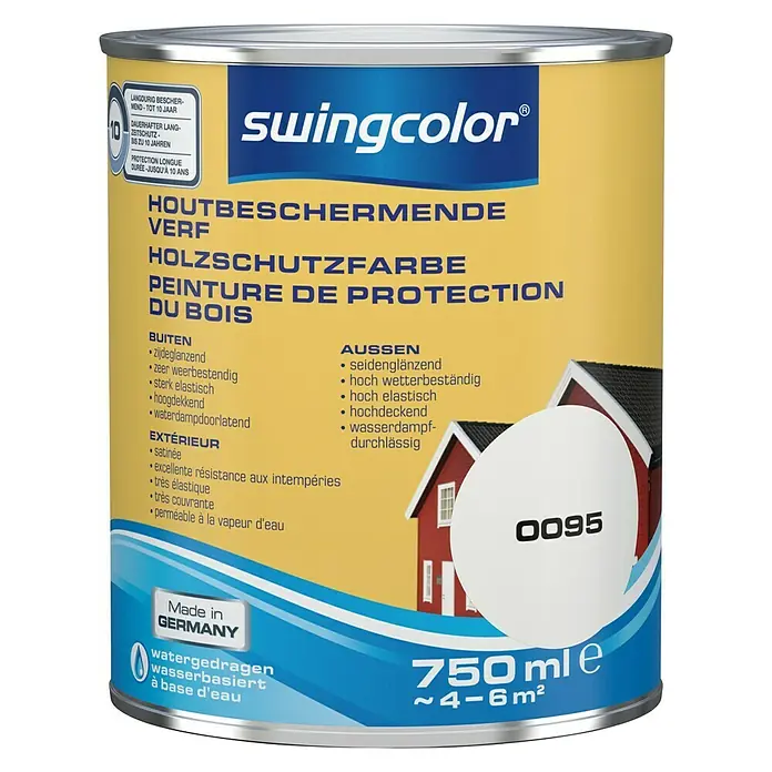 swingcolor Houtbeschermende verf Wit - Wit, 750 ml, Zijdeglans - Vooraanzicht