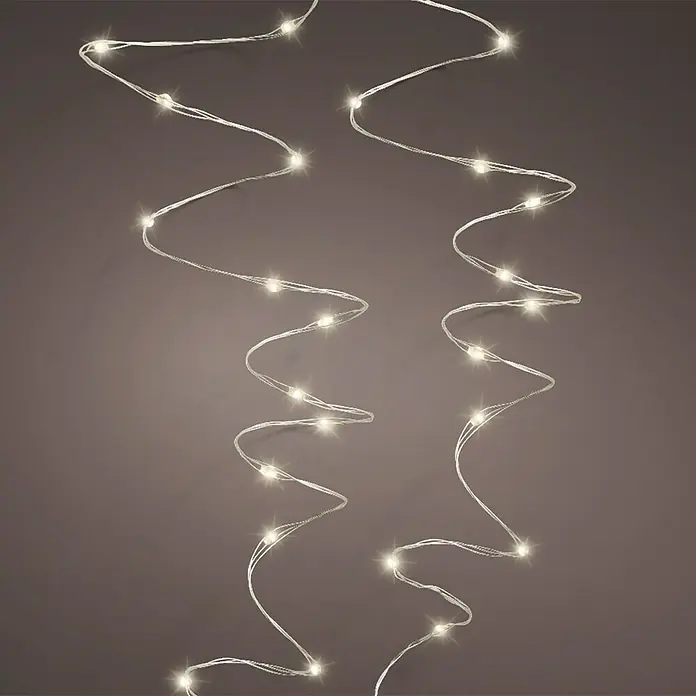 Guirnalda luminosa LED Cable - Para interior, 12 m, Color de luz: Blanco cálido - Primer plano