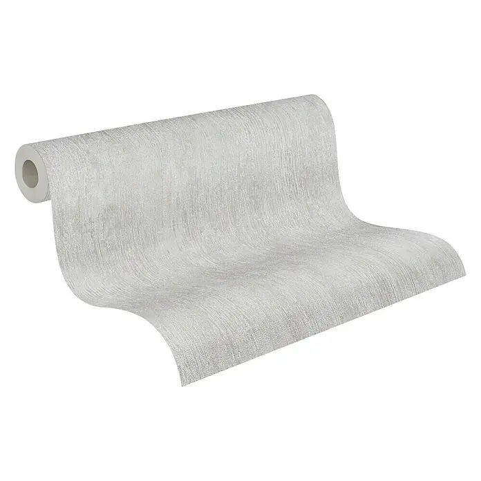 AS Creation Industrial Vliesbehang - Grijs, Uni, 10,05 x 0,53 m - Diagonaal zicht
