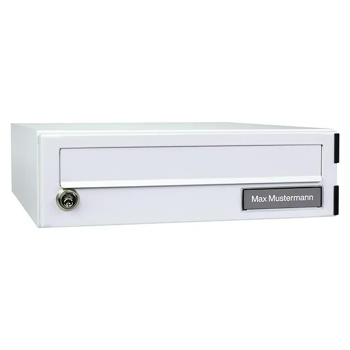 Burg-Wächter Briefkasten eBoxx E 625 - L x B x H: 450 x 380 x 115 mm, Weiß - Diagonale Ansicht