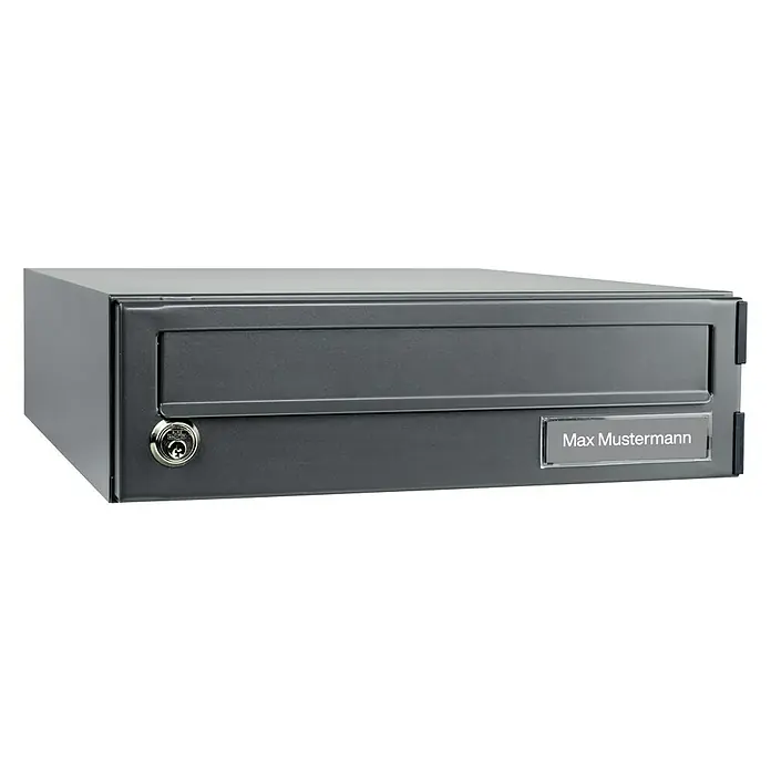 Burg-Wächter Briefkasten eBoxx E 625 - L x B x H: 450 x 380 x 115 mm, Anthrazit - Diagonale Ansicht