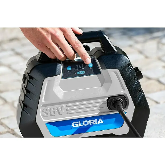 Gloria Akku-Hochdruckreiniger MultiJet - 36 V, 4 Ah, Li-Ionen, 1 Akku, Max. Druck: 70 bar - Detailaufnahme