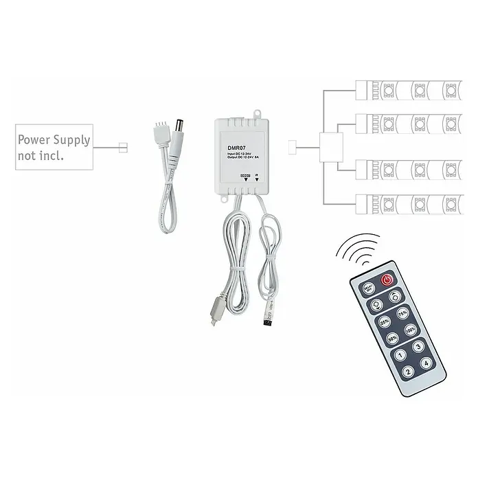 Paulmann Controlador de intensidad y conmutación YourLED - Potencia máx.: 60 W, Plástico, Blanco
