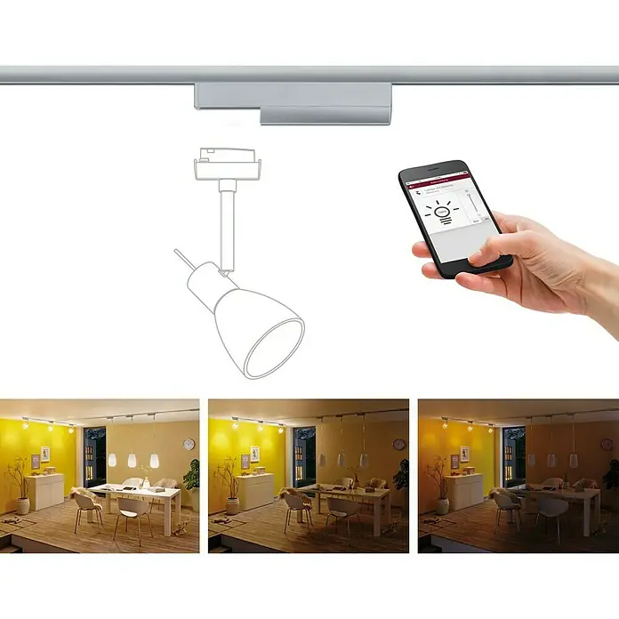 Paulmann URail Controller Zigbee - Max. Leistung: 50 W, Kunststoff, L x B x H: 5 x 2 x 16,6 cm - Anwendungsbeispiel