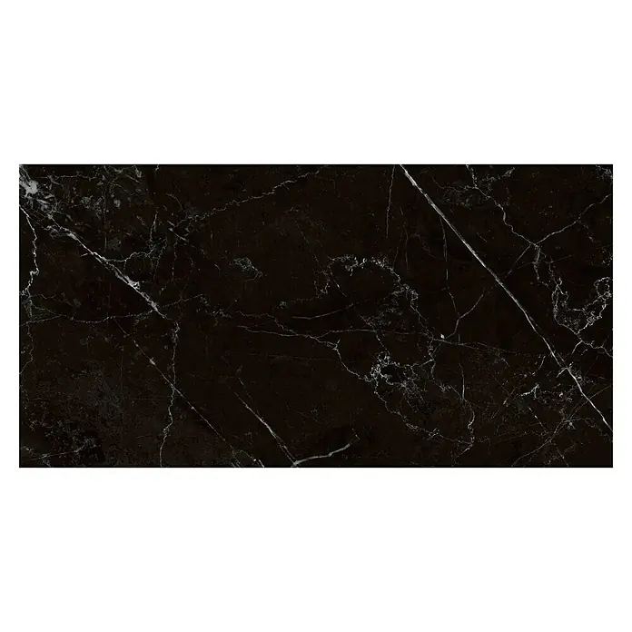Feinsteinzeugfliese Sombra - 30 x 60 cm, Schwarz, Glänzend - Draufsicht