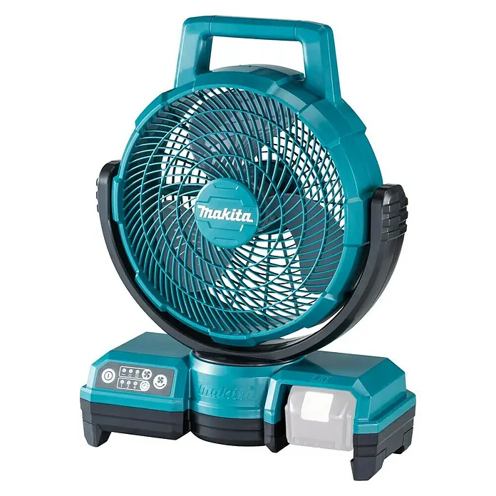 Makita Akku-Ventilator DCF203Z - 18 V, 110 - 240 V, 50/60 Hz, Ohne Akku, Luftmenge: 8,2 m³/min - Diagonale Ansicht