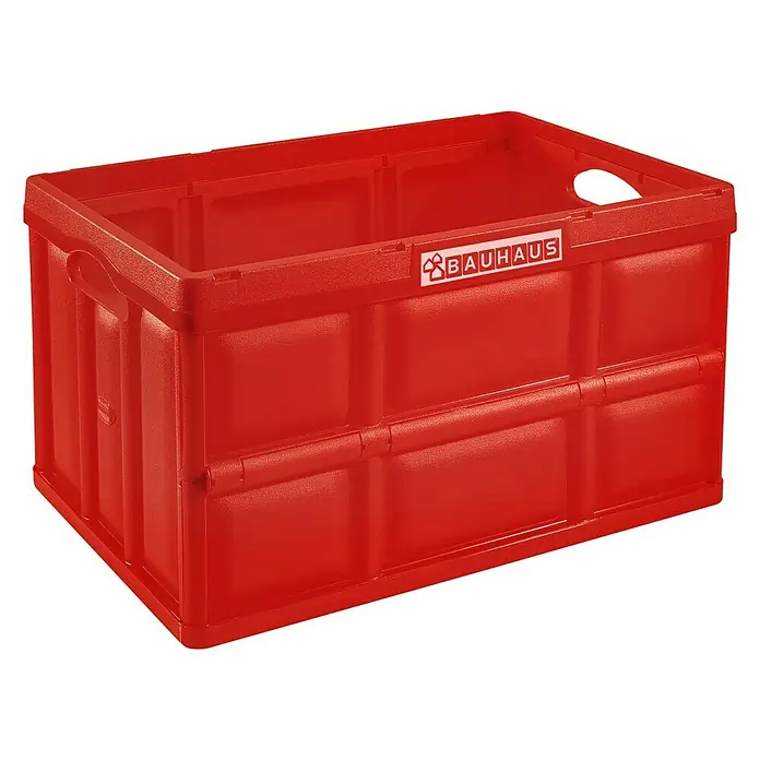 BAUHAUS Klappbox - L x B x H: 58,5 x 39 x 32,5 cm, 62 l, Rot - Diagonale Ansicht